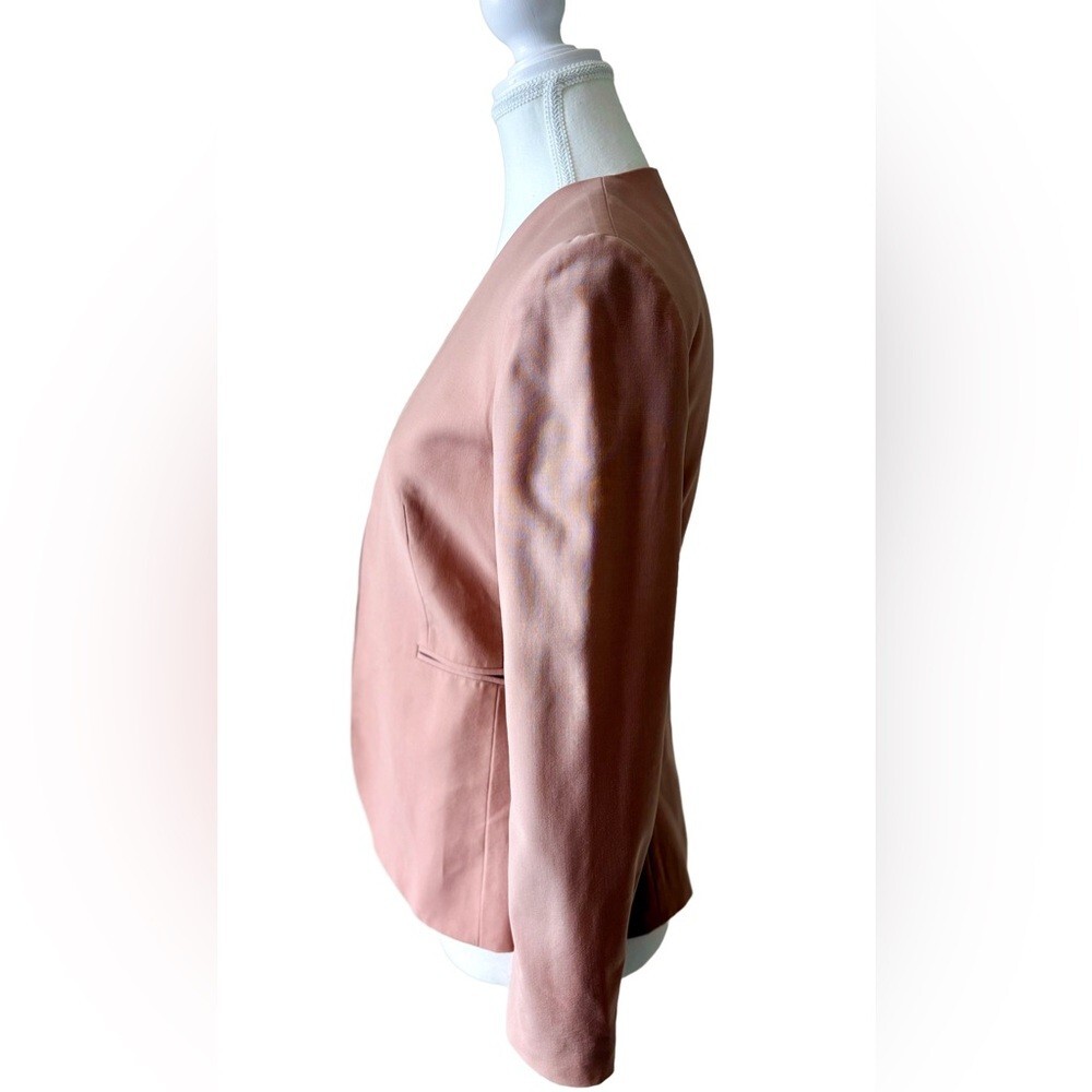 Theory Lindrayia B Wool Blend Blazer | Blush Pink | Open Front | Size 0 - Picture 3 of 6